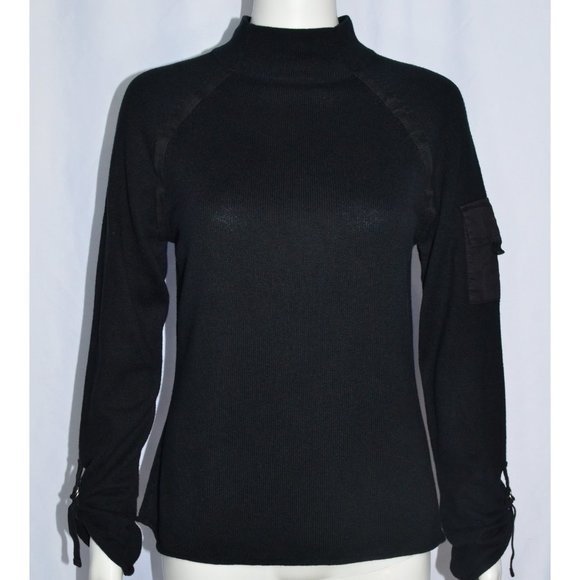 Calvin Klein Jeans Y2K High Neck Knit  Sweater Black Size M - Picture 1 of 7